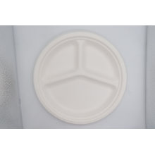 Paper Lunch Paper Pulp Molded Packaging Disposable Biodegradable Food Containers Bagasse Plates 3 Components